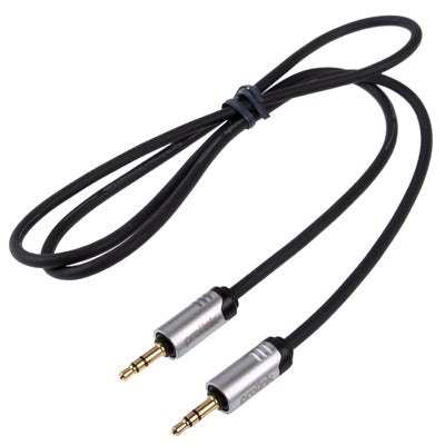 Prolink Metal Chrome 3.5mm Jack Earphone Cable for iPhone / iPad / iPod / MP3, Length: 1m