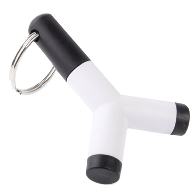 Key Chain Style 3.5mm Stereo Audio Headset to 2x Splitter Adapter, For iPhone 5 / iPhone 4 & 4S / 3GS / 3G / iPad 4 / iPad mini 1 / 2 / 3 / New iPad / iPad 2 / iTouch(White)