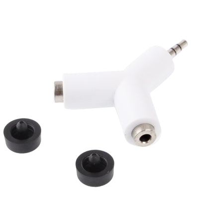 Key Chain Style 3.5mm Stereo Audio Headset to 2x Splitter Adapter, For iPhone 5 / iPhone 4 & 4S / 3GS / 3G / iPad 4 / iPad mini 1 / 2 / 3 / New iPad / iPad 2 / iTouch(White)