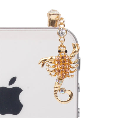 Scorpion Design Earphones Anti-dust 3.5mm Plug Ear Cap with Rhinestones for iPhone 4S / 4 / iPod / iPad