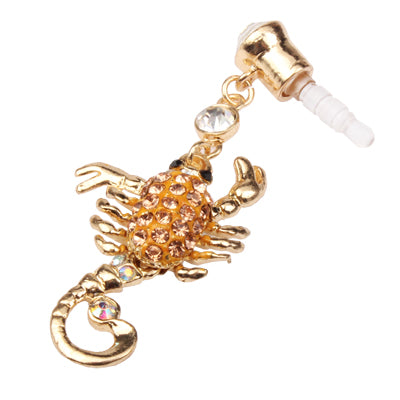 Scorpion Design Earphones Anti-dust 3.5mm Plug Ear Cap with Rhinestones for iPhone 4S / 4 / iPod / iPad