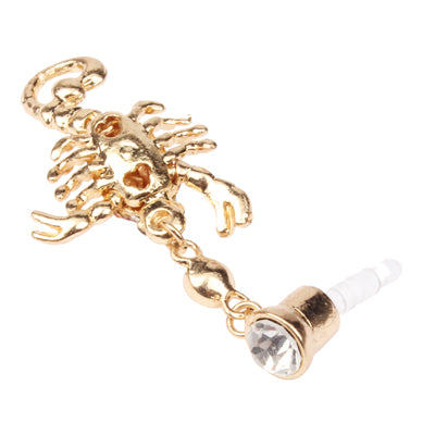 Scorpion Design Earphones Anti-dust 3.5mm Plug Ear Cap with Rhinestones for iPhone 4S / 4 / iPod / iPad