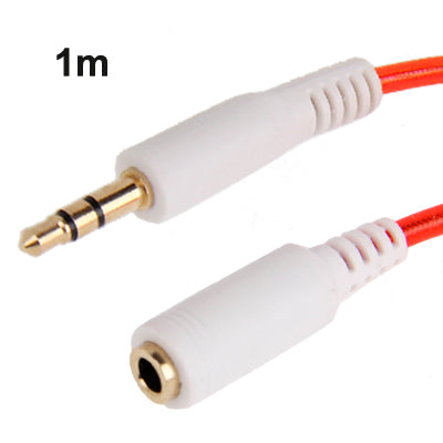 3.5mm Gold Plated Male to Female Jack Earphone Extender Cable, Length: 1m