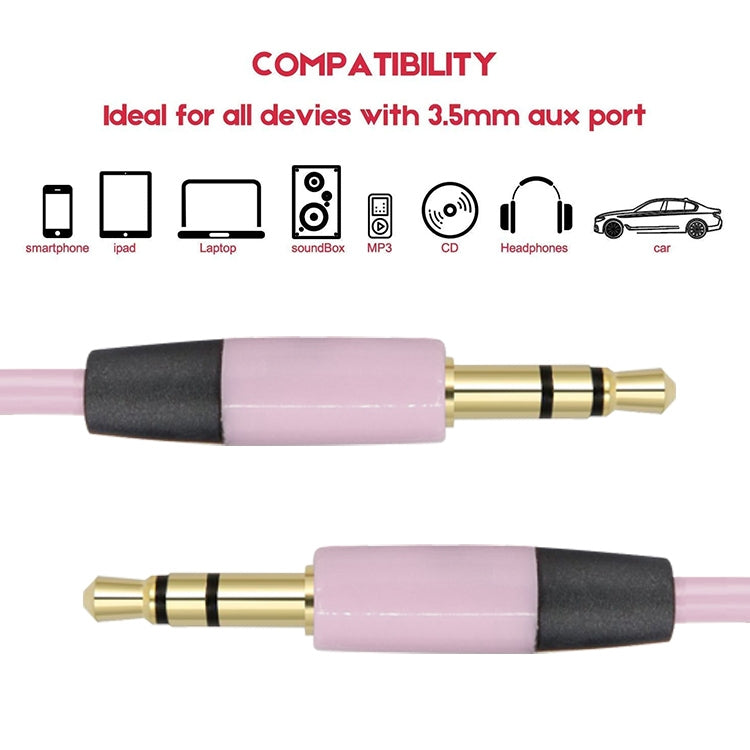 Original  Aux Audio Cable 3.5mm Male to Male, Compatible with Phones, Tablets, Headphones, MP3 Player, Car/Home Stereo & More,(Pink Purple)