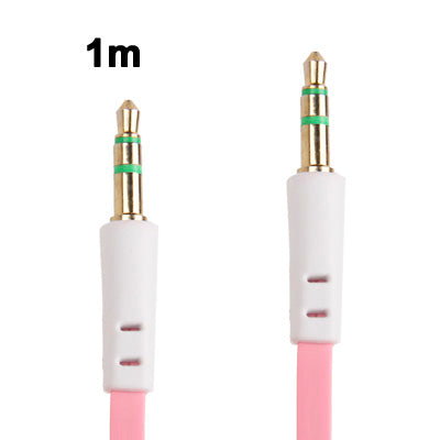 3.5mm Jack Noodle Style Earphone Cable for iPhone/ iPad/ iPod/ MP3, Length: 1m
