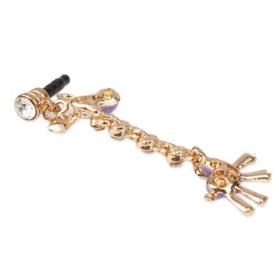 Fashion Diamond Giraffe Style Earphone Anti-dust Plug for iPhone 4S / 4 / iPod / iPad (Purple)