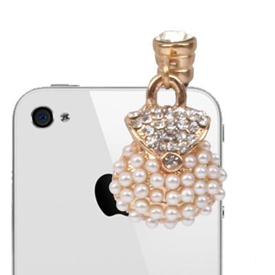 Fashion Diamond Handbag Style Earphone Anti-dust Plug for iPhone 4S / 4 / iPod / iPad
