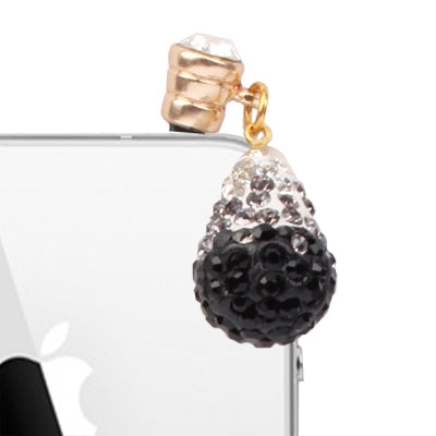 Water-Drop Design Earphones Anti-dust 3.5mm Plug Ear Cap with Rhinestones for iPhone 4S / 4 / iPod / iPad