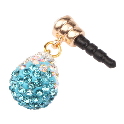 Water-Drop Design Earphones Anti-dust 3.5mm Plug Ear Cap with Rhinestones for iPhone 4S / 4 / iPod / iPad