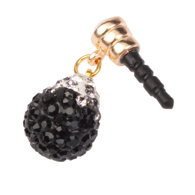 Water-Drop Design Earphones Anti-dust 3.5mm Plug Ear Cap with Rhinestones for iPhone 4S / 4 / iPod / iPad