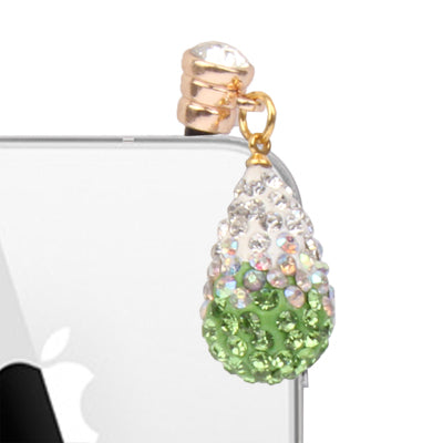 Water-Drop Design Earphones Anti-dust 3.5mm Plug Ear Cap with Rhinestones for iPhone 4S / 4 / iPod / iPad
