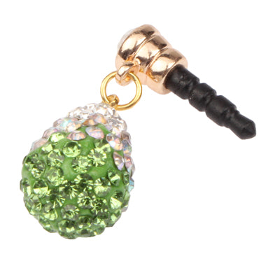 Water-Drop Design Earphones Anti-dust 3.5mm Plug Ear Cap with Rhinestones for iPhone 4S / 4 / iPod / iPad