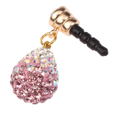 Water-Drop Design Earphones Anti-dust 3.5mm Plug Ear Cap with Rhinestones for iPhone 4S / 4 / iPod / iPad