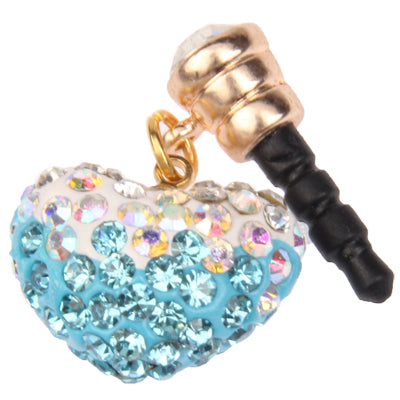 Heart Design Earphones Anti-dust 3.5mm Plug Ear Cap with Rhinestones for iPhone 4S / 4 / iPod / iPad