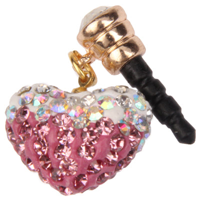 Heart Design Earphones Anti-dust 3.5mm Plug Ear Cap with Rhinestones for iPhone 4S / 4 / iPod / iPad
