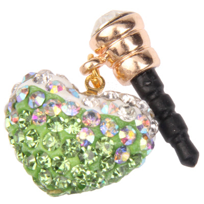 Heart Design Earphones Anti-dust 3.5mm Plug Ear Cap with Rhinestones for iPhone 4S / 4 / iPod / iPad