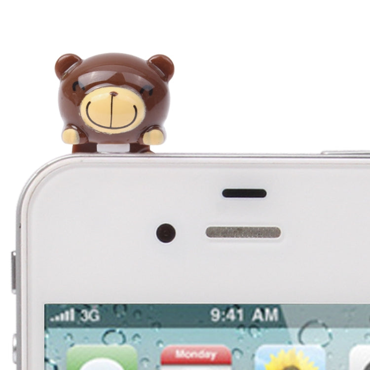 3.5mm Jack Lovely Bear Style Earphone Anti-dust Plug for iPhone 4S & 4 / iPod / iPad
