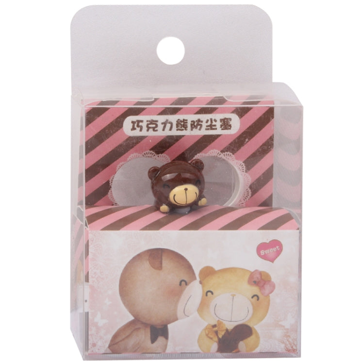 3.5mm Jack Lovely Bear Style Earphone Anti-dust Plug for iPhone 4S & 4 / iPod / iPad