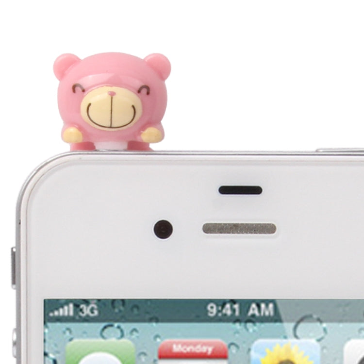 3.5mm Jack Lovely Bear Style Earphone Anti-dust Plug for iPhone 4S & 4 / iPod / iPad