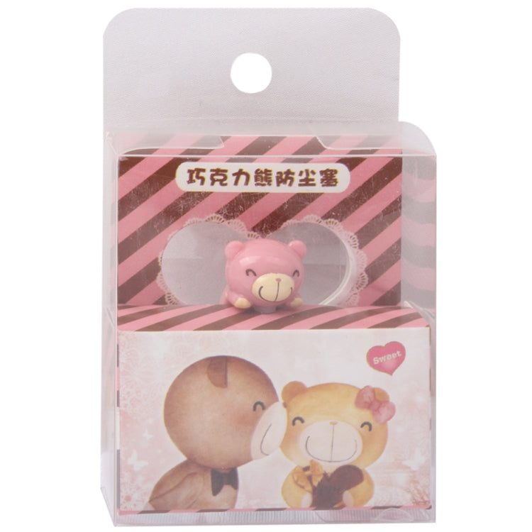 3.5mm Jack Lovely Bear Style Earphone Anti-dust Plug for iPhone 4S & 4 / iPod / iPad
