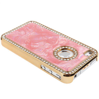 Marble Border Diamond Style Plastic Case for iPhone 4 & 4S