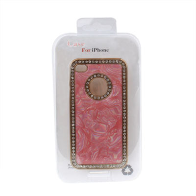 Marble Border Diamond Style Plastic Case for iPhone 4 & 4S