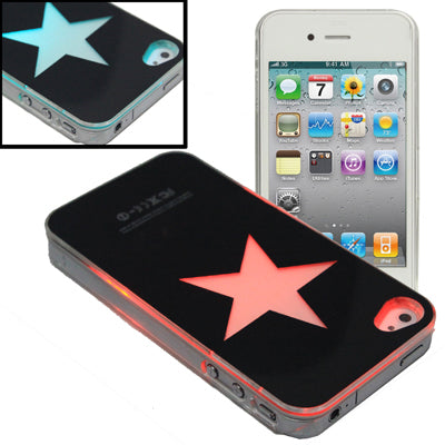 Five-Pointed Star Protective Backside Caller Signal Flashing Case for iPhone 4 & 4S (Original Version)