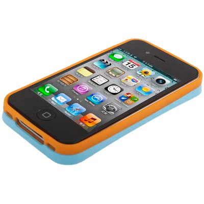 Smooth Surface (Plastic + Fluorescent Effect Silicone) Case for iPhone 4 & 4S