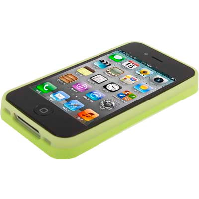 Smooth Surface (Plastic + Fluorescent Effect Silicone) Case for iPhone 4 & 4S