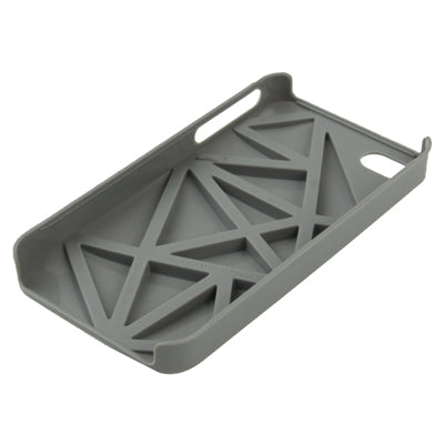 Hard Soft ABS Coin 4 Stand Cover Case for iPhone 4 & 4S (Grey)