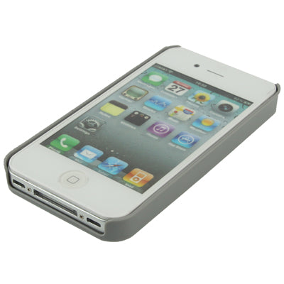 Hard Soft ABS Coin 4 Stand Cover Case for iPhone 4 & 4S (Grey)