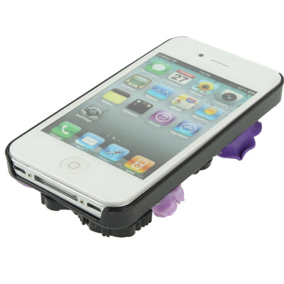 3D Flowers Diamond Encrusted Plastic Hard Back Case Cover for iPhone 4 & 4S