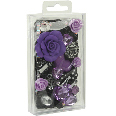 3D Flowers Diamond Encrusted Plastic Hard Back Case Cover for iPhone 4 & 4S