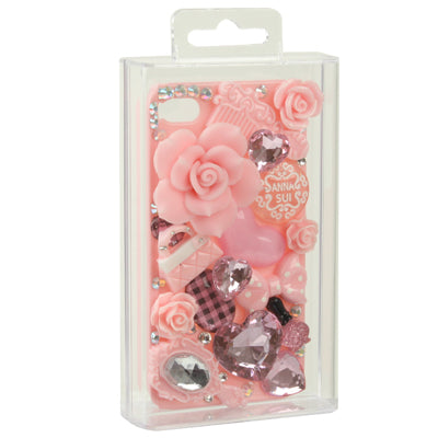3D Flowers Diamond Encrusted Plastic Hard Back Case Cover for iPhone 4 & 4S