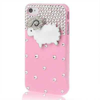 Little Lamb Design Diamond Encrusted Crystal Case for iPhone 4 & 4S, iPhone 4(CDMA),