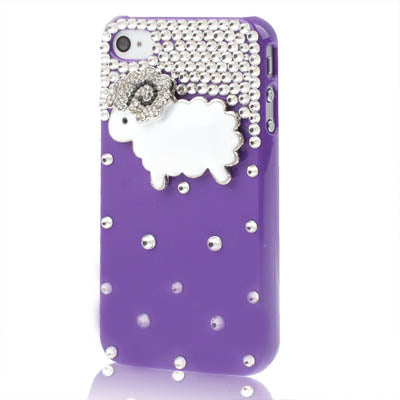 Little Lamb Design Diamond Encrusted Crystal Case for iPhone 4 & 4S, iPhone 4(CDMA),