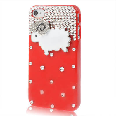 Little Lamb Design Diamond Encrusted Crystal Case for iPhone 4 & 4S, iPhone 4(CDMA),