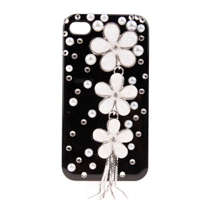 Flower Motifs Handmade Diamond Encrusted Crystal Shell for iPhone 4 & 4S