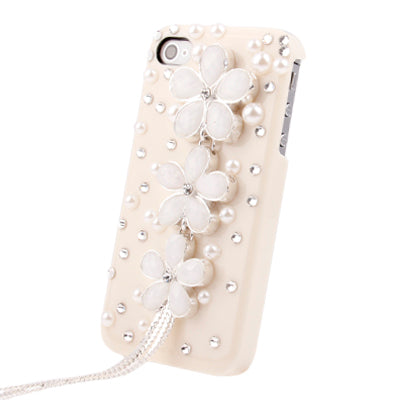 Flower Motifs Handmade Diamond Encrusted Crystal Shell for iPhone 4 & 4S