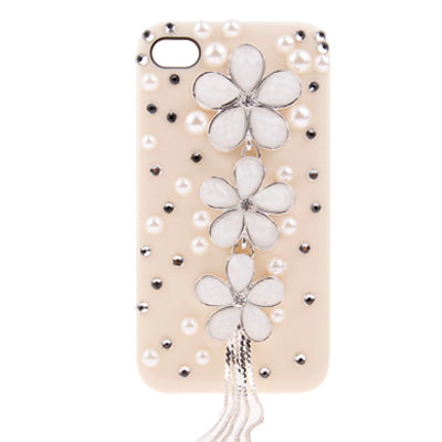 Flower Motifs Handmade Diamond Encrusted Crystal Shell for iPhone 4 & 4S