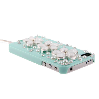Flower Motifs Handmade Diamond Encrusted Crystal Shell for iPhone 4 & 4S