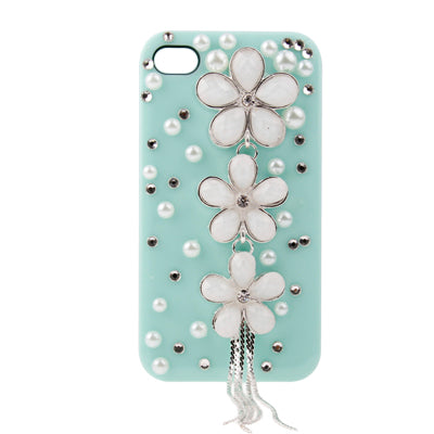 Flower Motifs Handmade Diamond Encrusted Crystal Shell for iPhone 4 & 4S