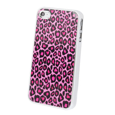 Leopard Pattern Plastic Protective Case for iPhone 4 & 4S (Magenta)