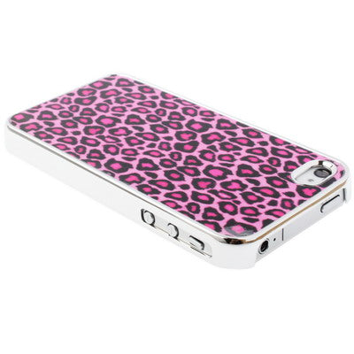 Leopard Pattern Plastic Protective Case for iPhone 4 & 4S (Magenta)