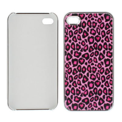 Leopard Pattern Plastic Protective Case for iPhone 4 & 4S (Magenta)