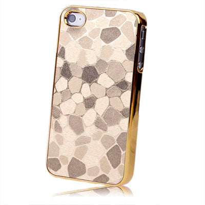 Gravel Style Plating Skinning Plastic Case for iPhone 4 & 4S