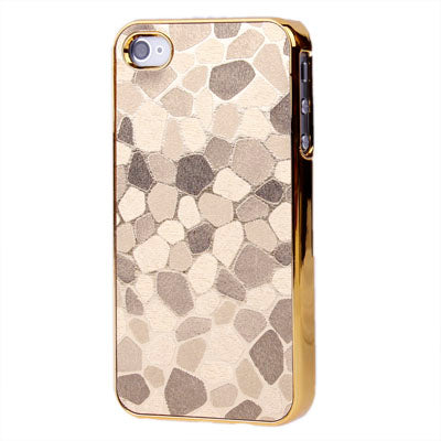 Gravel Style Plating Skinning Plastic Case for iPhone 4 & 4S