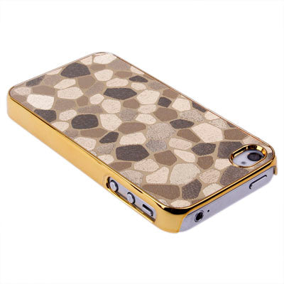 Gravel Style Plating Skinning Plastic Case for iPhone 4 & 4S
