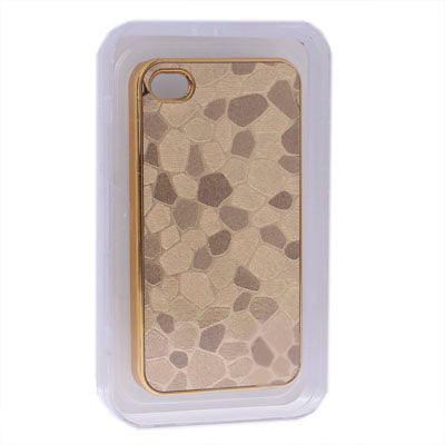Gravel Style Plating Skinning Plastic Case for iPhone 4 & 4S