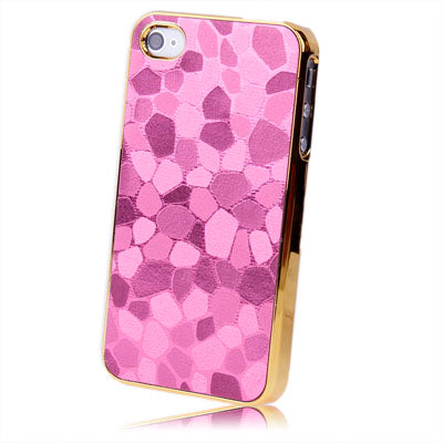 Gravel Style Plating Skinning Plastic Case for iPhone 4 & 4S